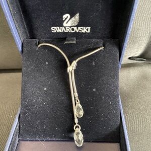 Swarovski 2 Teardrop Silver Necklace